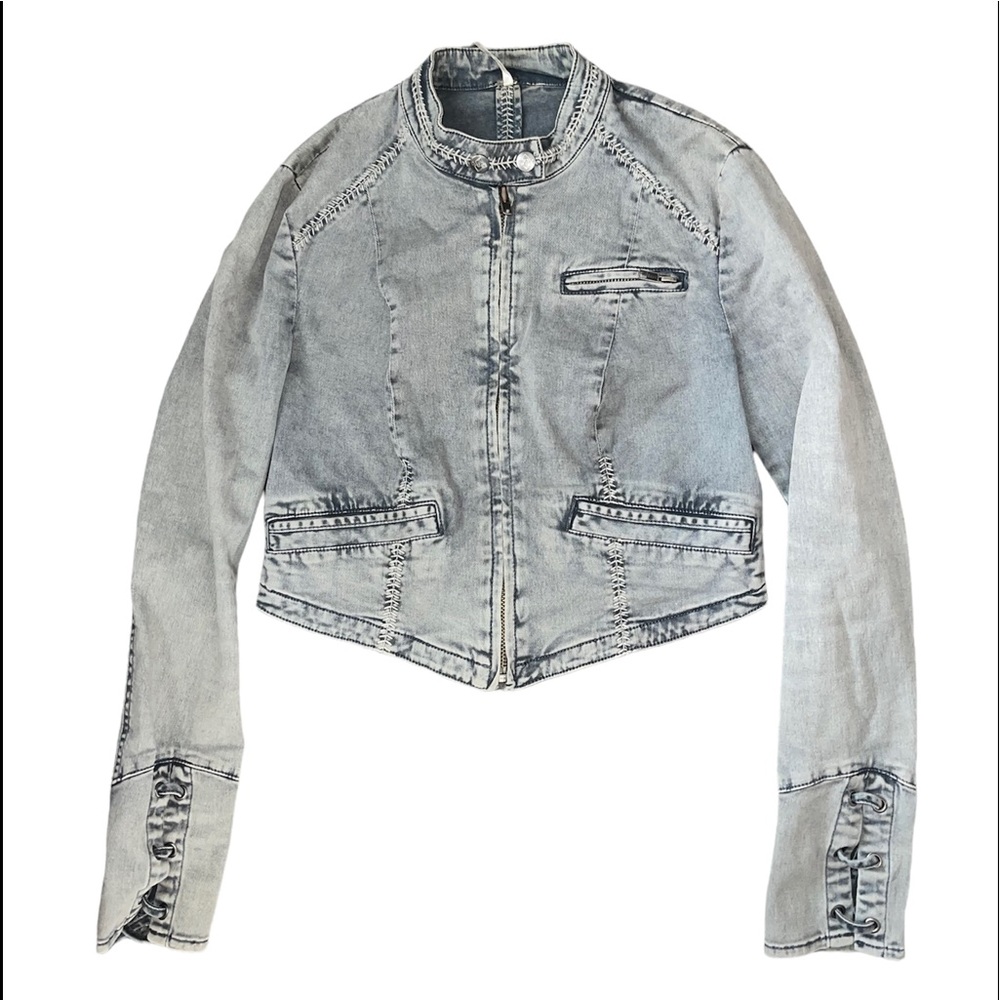 Free People Cropped Denim Jacket
